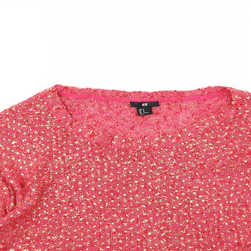 H&M Womens Pink   Pullover Jumper Size M