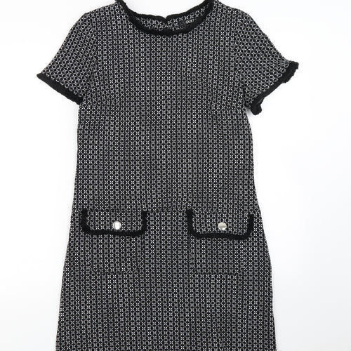 Quiz Womens Black Herringbone  Mini  Size 8