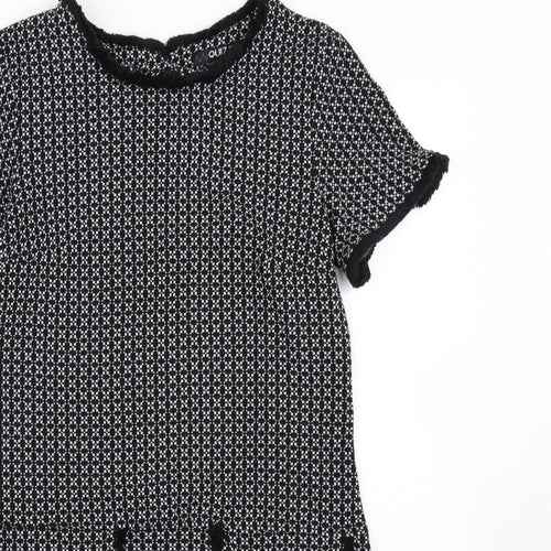 Quiz Womens Black Herringbone  Mini  Size 8