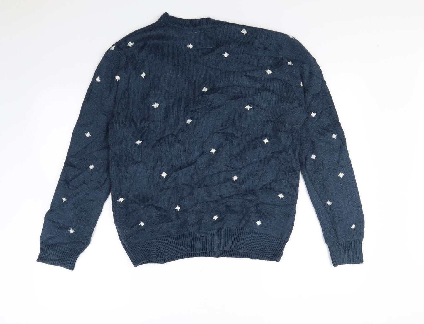 Red Herring Mens Blue Polka Dot  Pullover Jumper Size M  - Christmas jumper