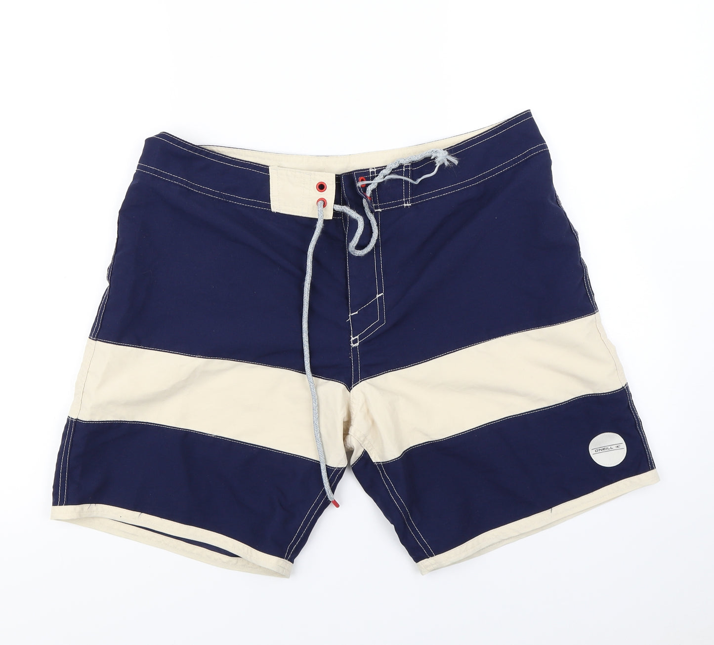 Oneill Mens Blue Striped  Sweat Shorts Size S