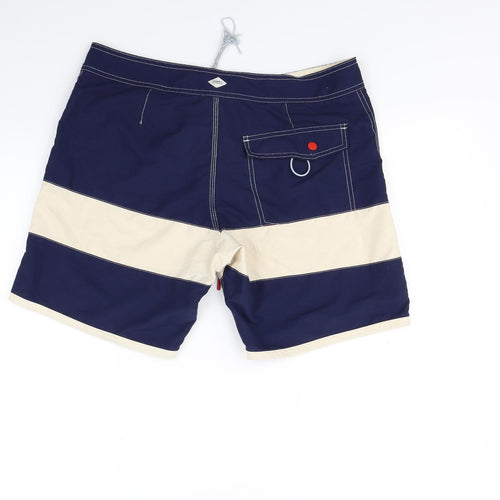 Oneill Mens Blue Striped  Sweat Shorts Size S