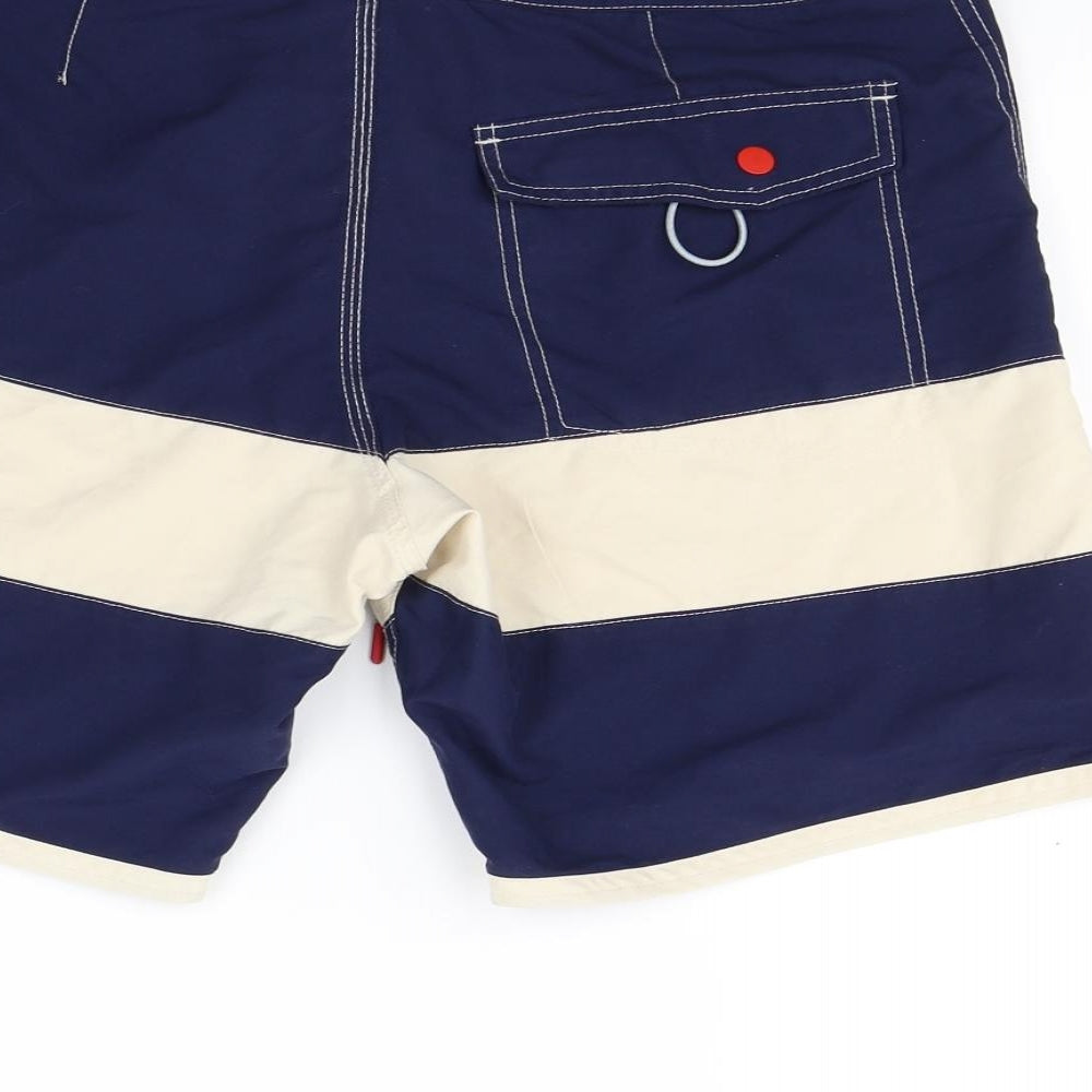 Oneill Mens Blue Striped  Sweat Shorts Size S