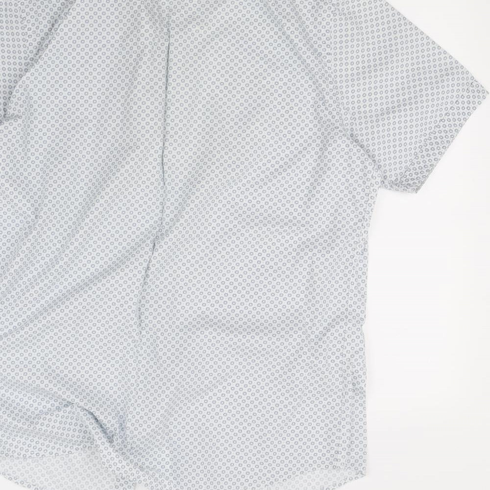 TU Mens Blue Polka Dot   Dress Shirt Size L