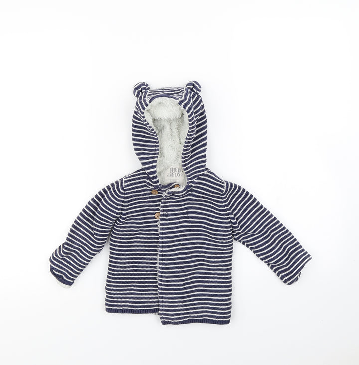 Fred & flo Baby Blue Striped Jacket Size 9-12 Months