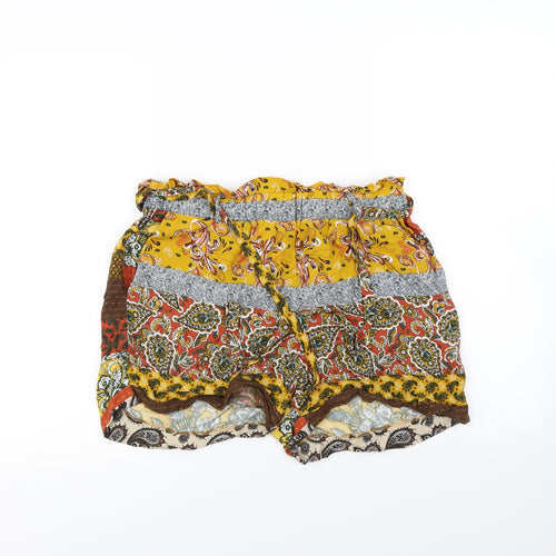 Redherring Womens Multicoloured Striped  Cut-Off Shorts Size 12
