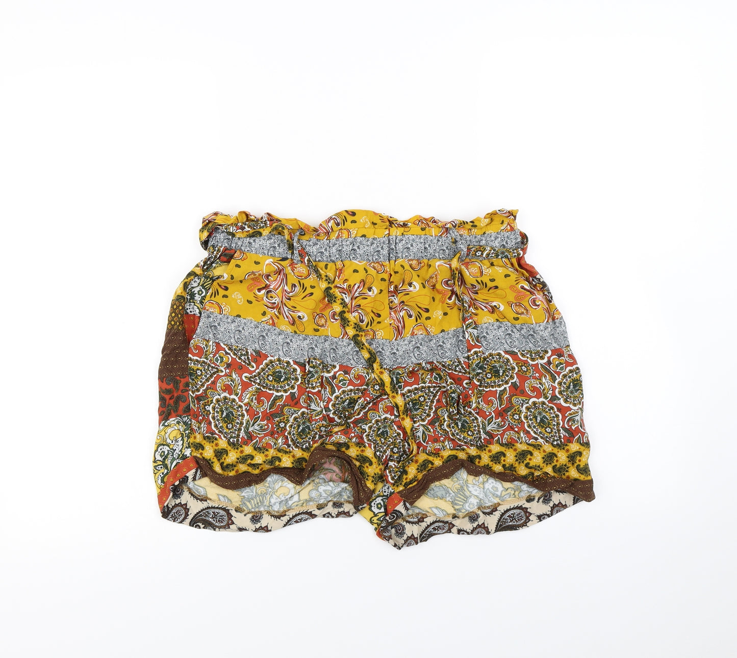 Redherring Womens Multicoloured Striped  Cut-Off Shorts Size 12