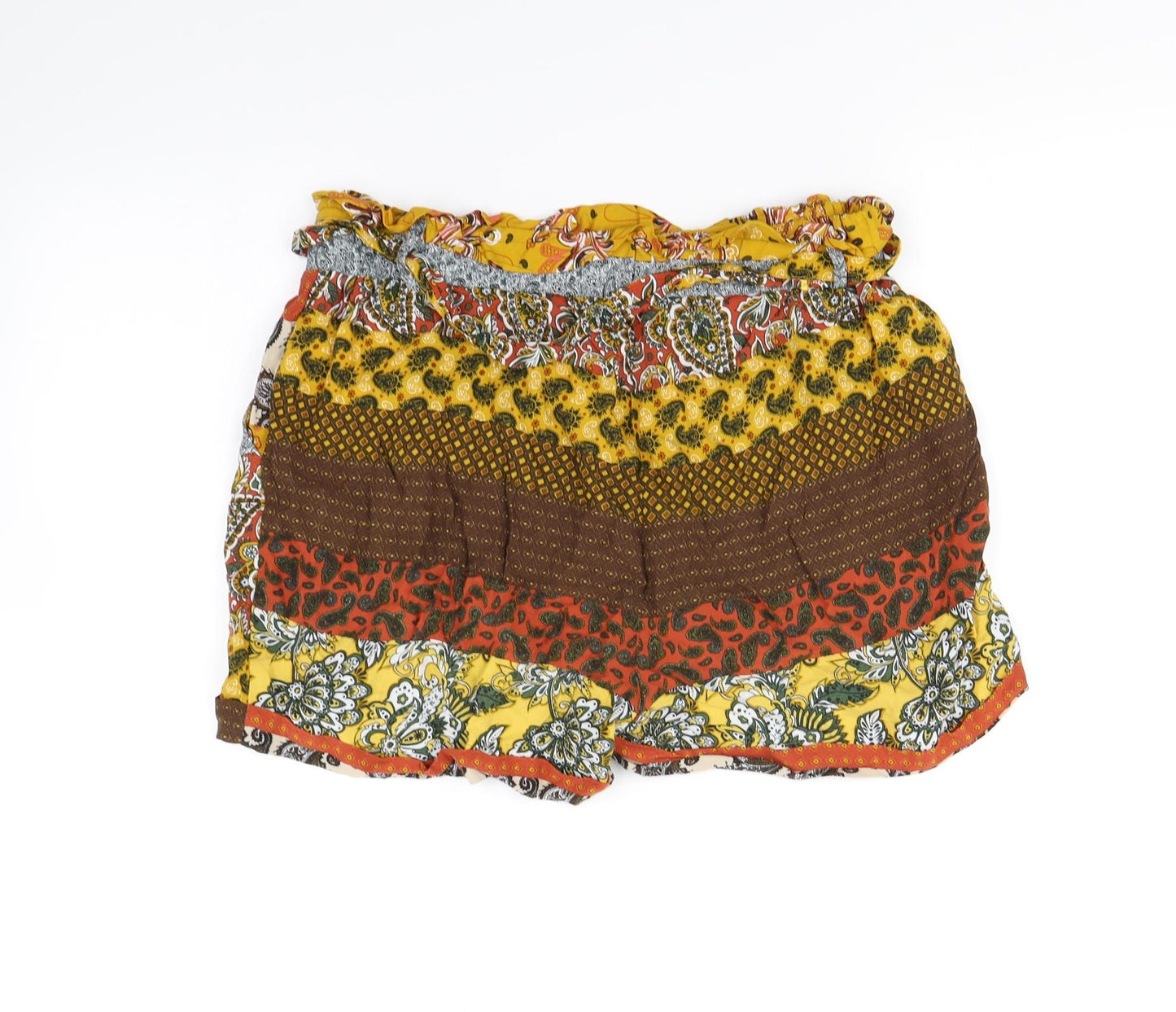 Redherring Womens Multicoloured Striped  Cut-Off Shorts Size 12