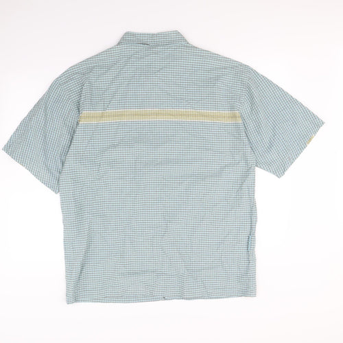 Mistral Mens Blue Check   Button-Up Size XL