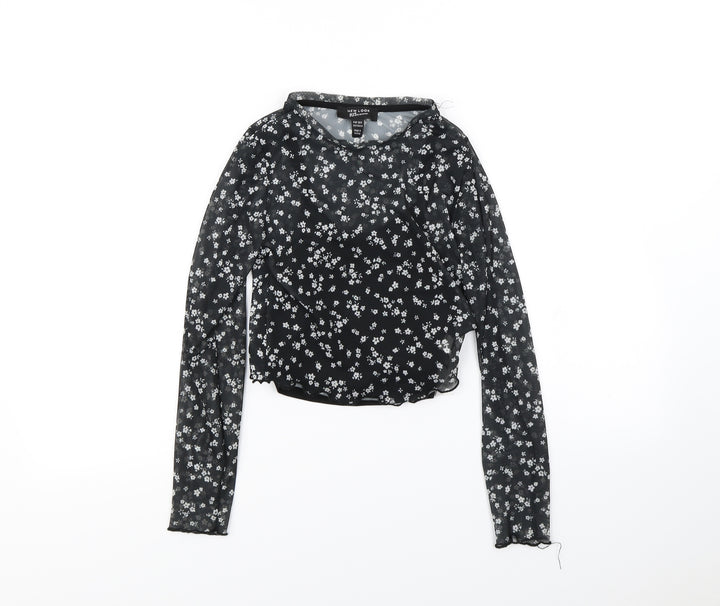 New Look Girls Black Polka Dot Basic Blouse Size 10 Years