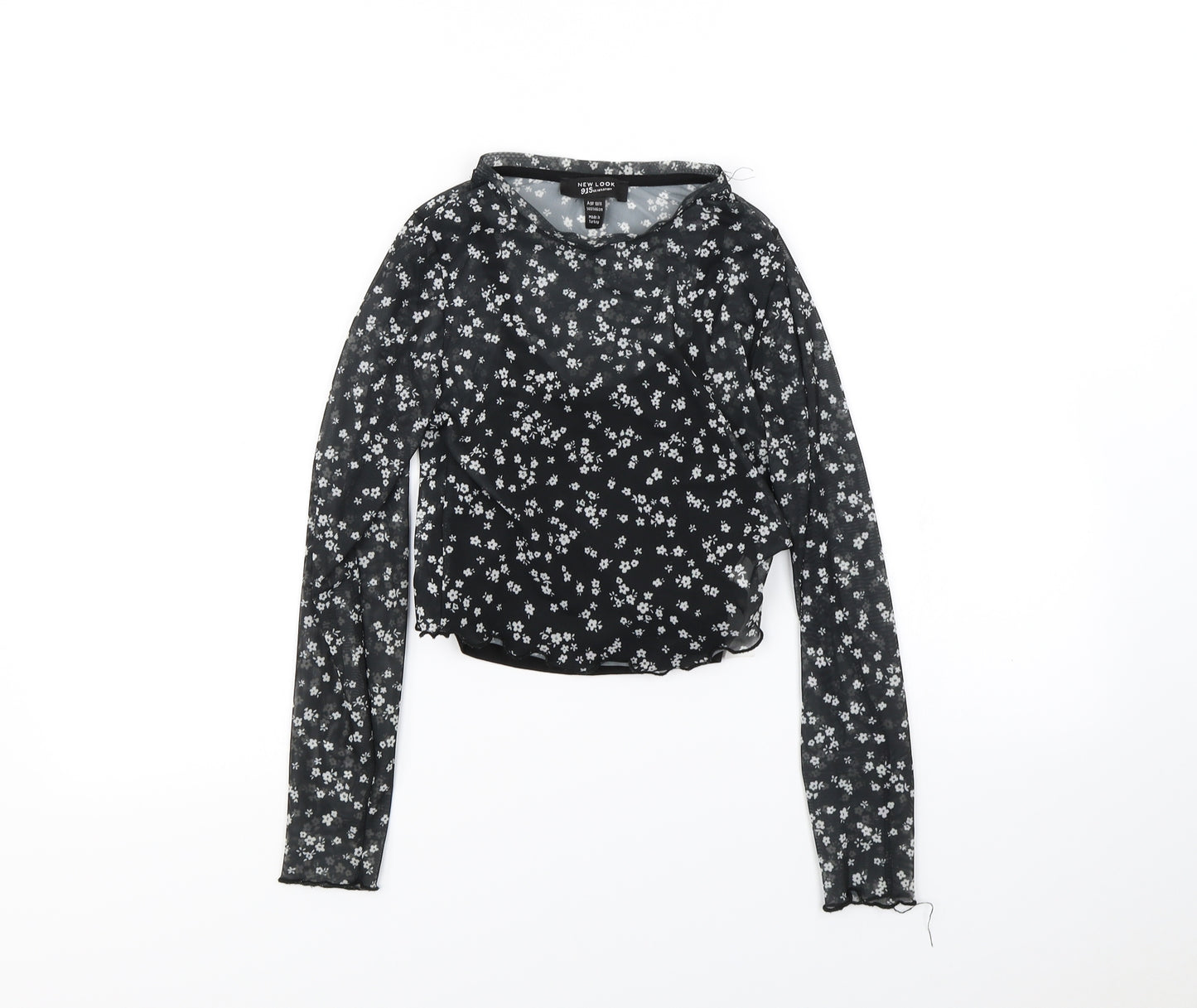 New Look Girls Black Polka Dot  Basic Blouse Size 10 Years