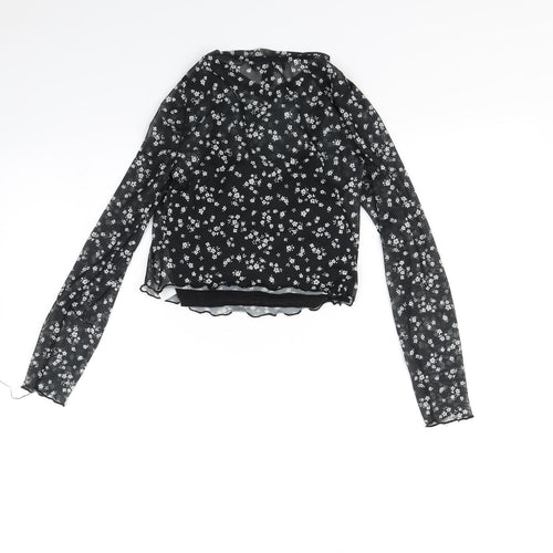 New Look Girls Black Polka Dot  Basic Blouse Size 10 Years