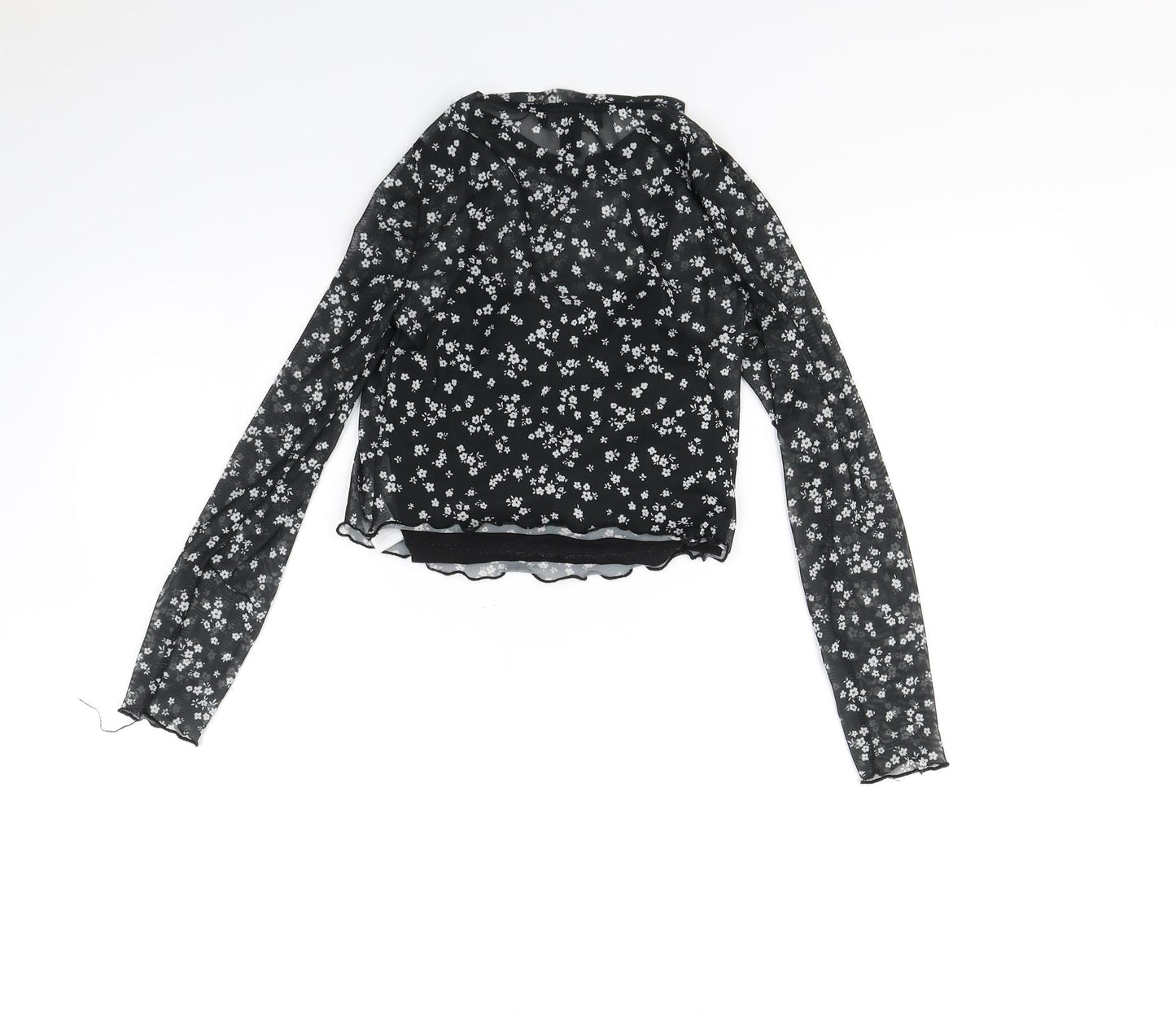 New Look Girls Black Polka Dot  Basic Blouse Size 10 Years
