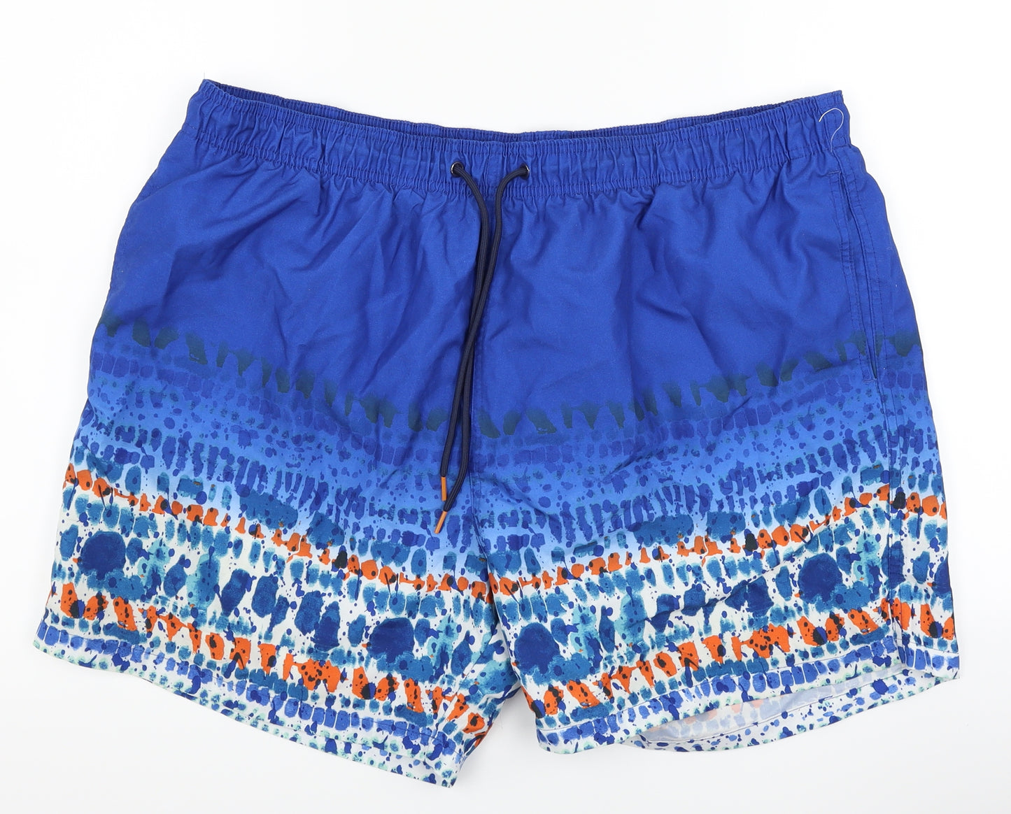 Matalan Mens Blue Geometric  Sweat Shorts Size 2XL - Swim wear