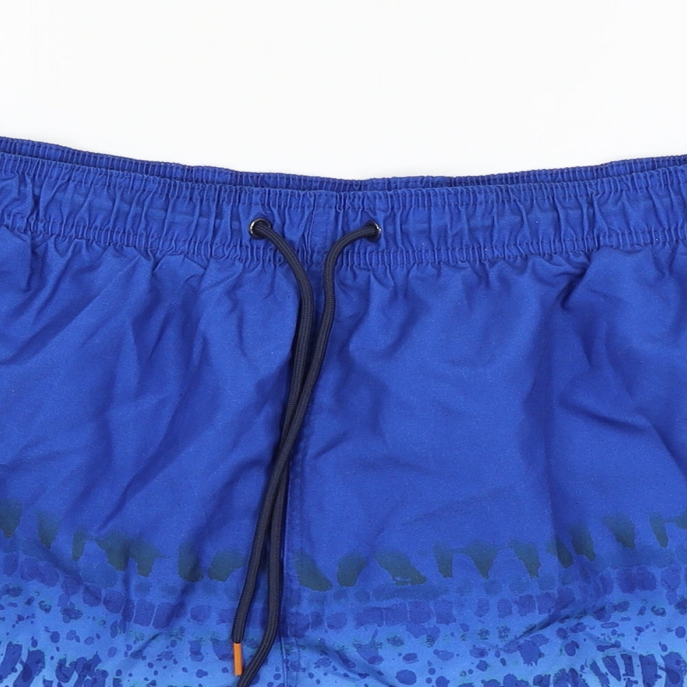 Matalan Mens Blue Geometric  Sweat Shorts Size 2XL - Swim wear