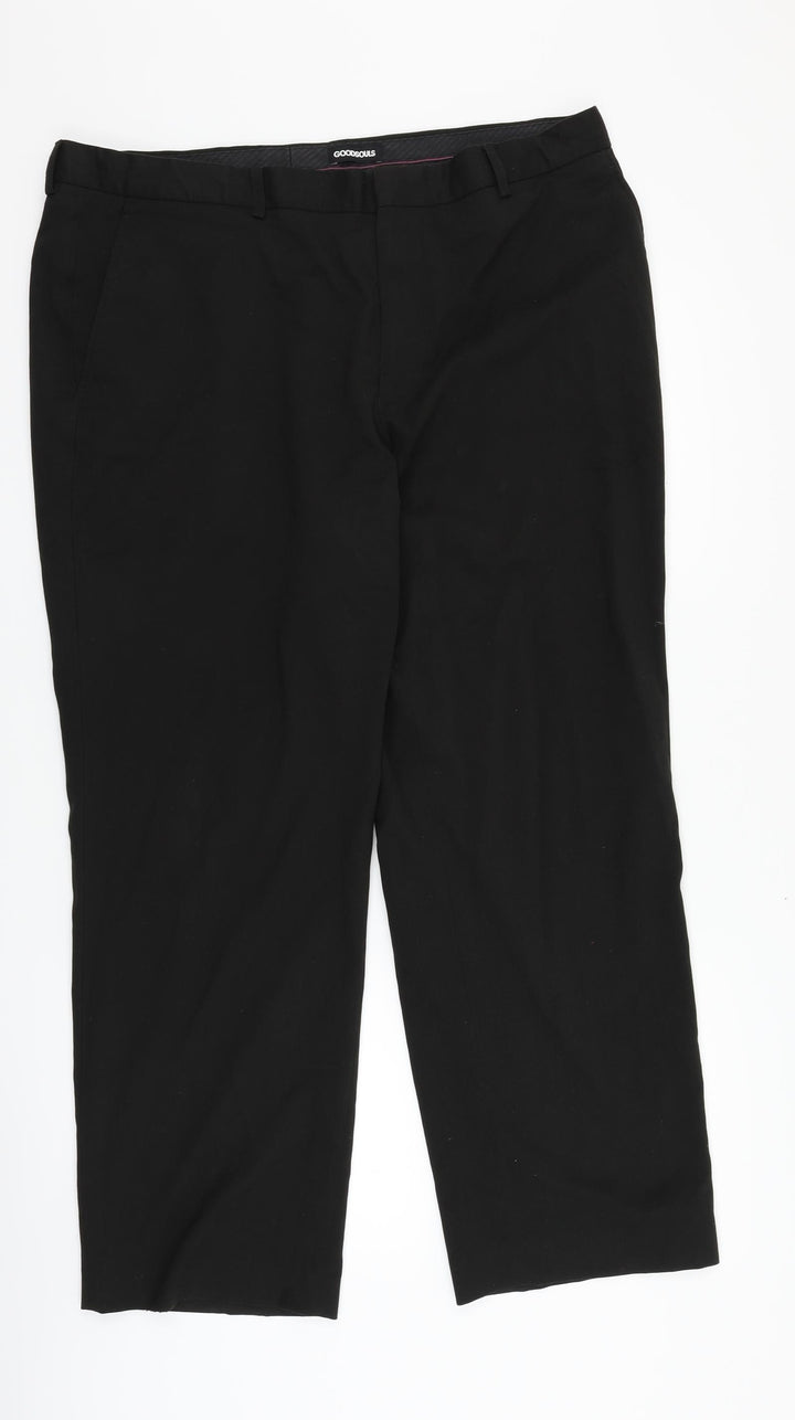 good souls Mens Black Trousers Size 38 L28 in