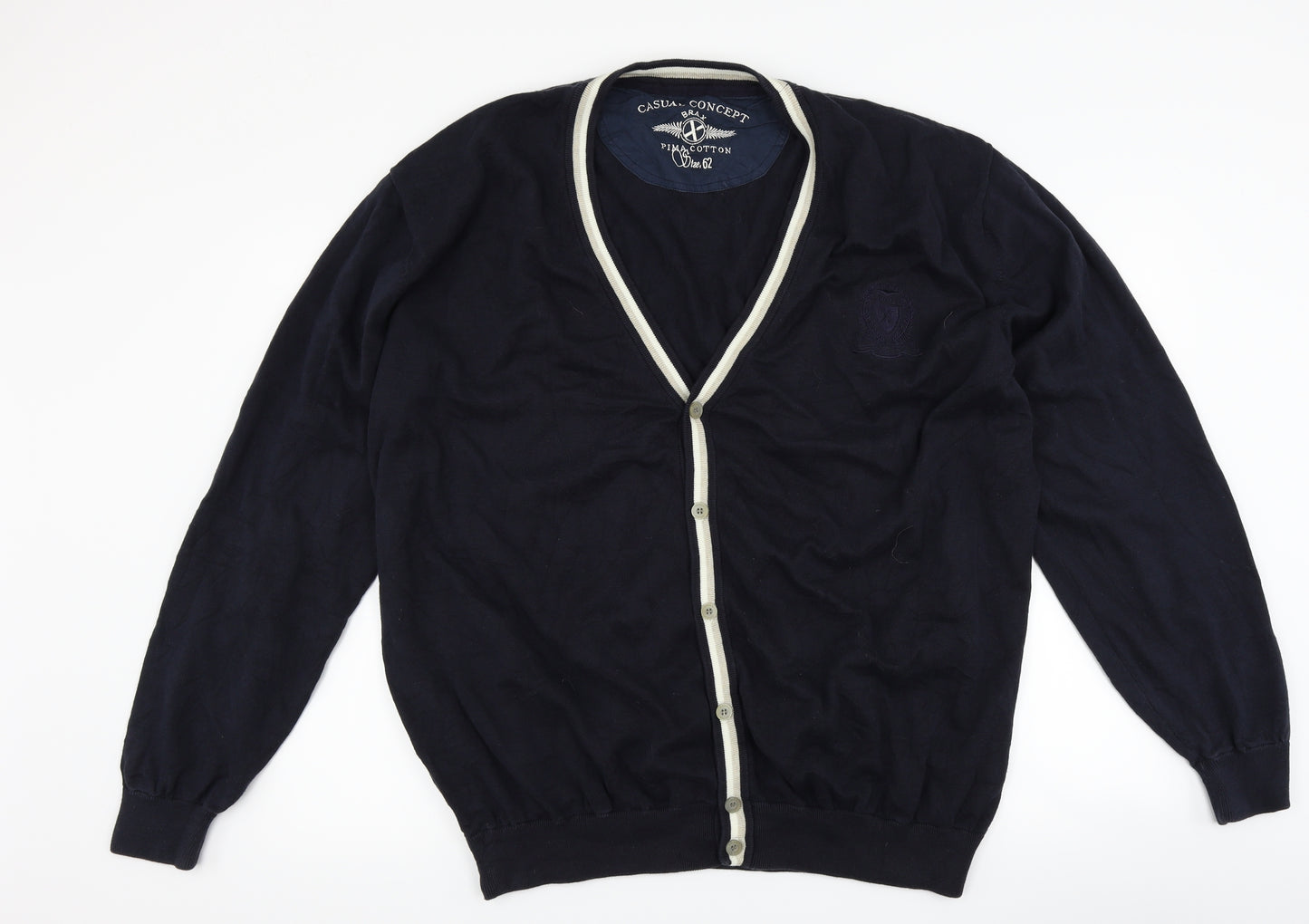 Casual concept Mens Blue   Cardigan Jumper Size 2XL
