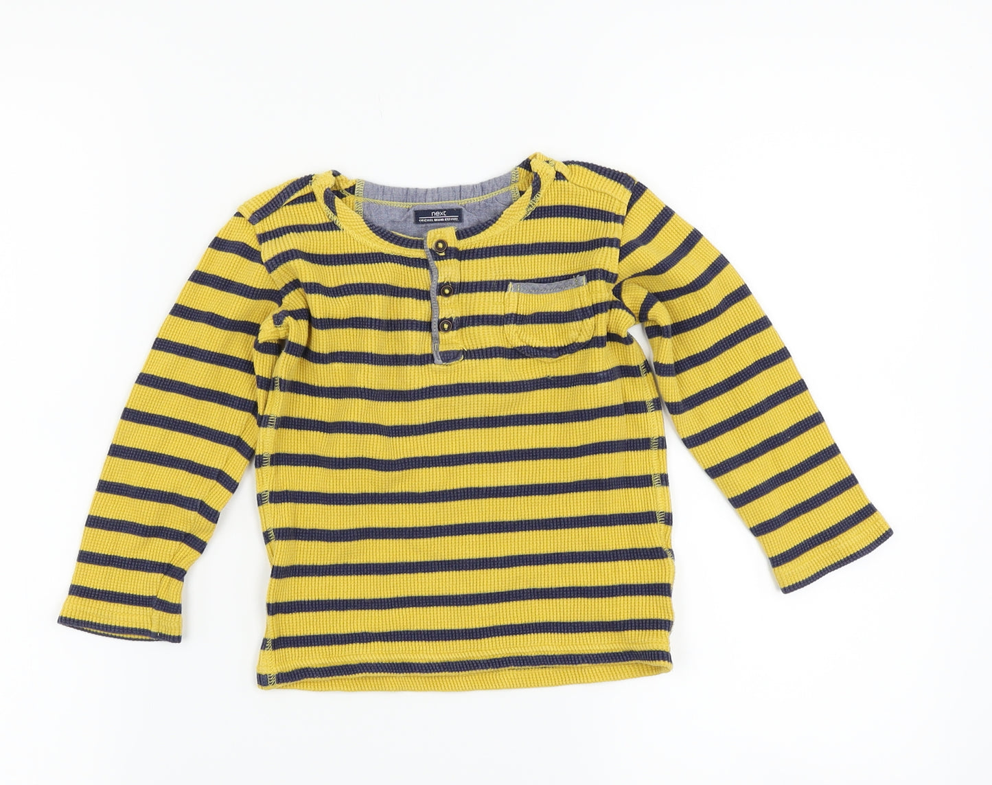 NEXT Boys Yellow Striped  Pullover Jumper Size 2-3 Years