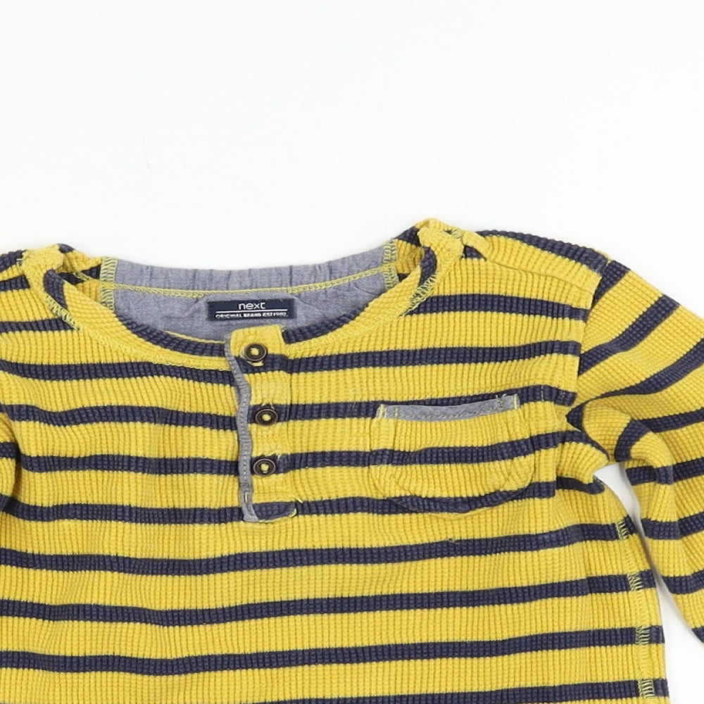 NEXT Boys Yellow Striped  Pullover Jumper Size 2-3 Years