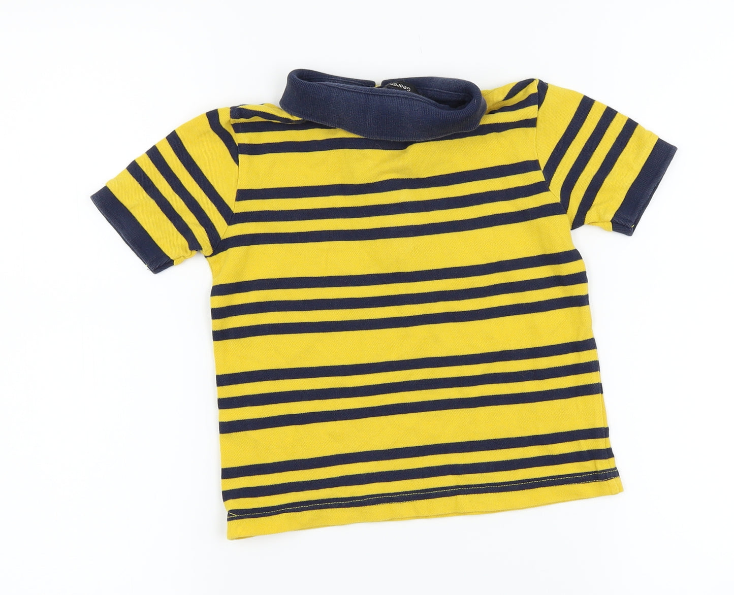 George Boys Yellow Striped  Basic Polo Size 3-4 Years