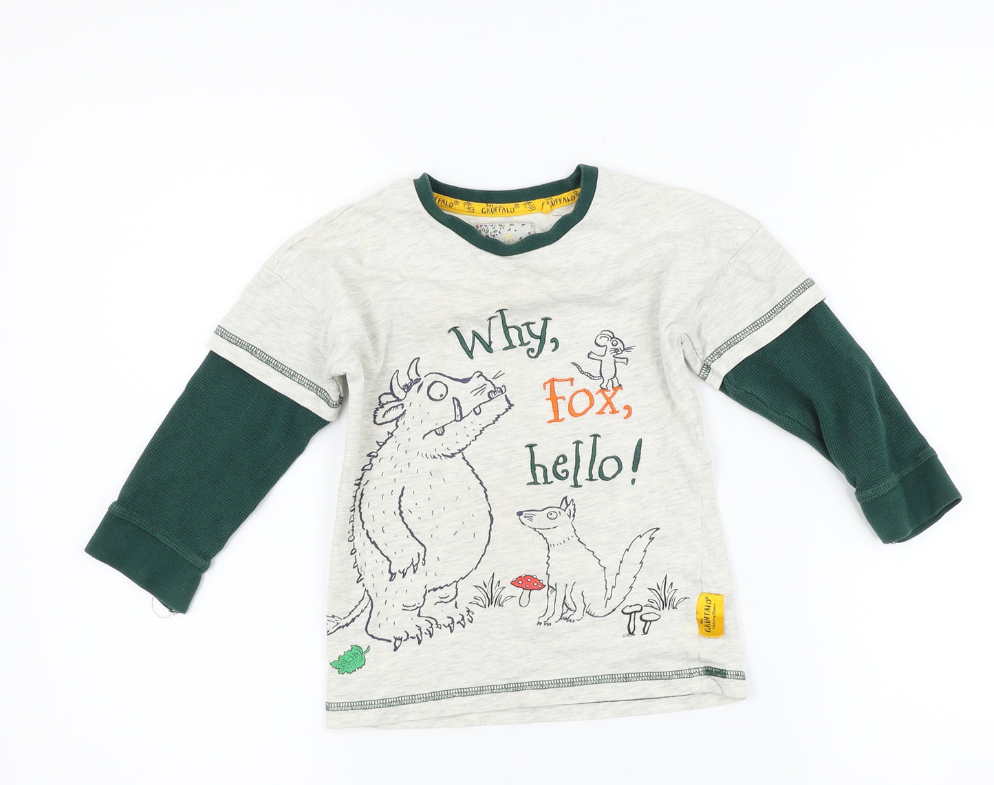 TU Boys Grey   Basic T-Shirt Size 3-4 Years  - The Gruffalo