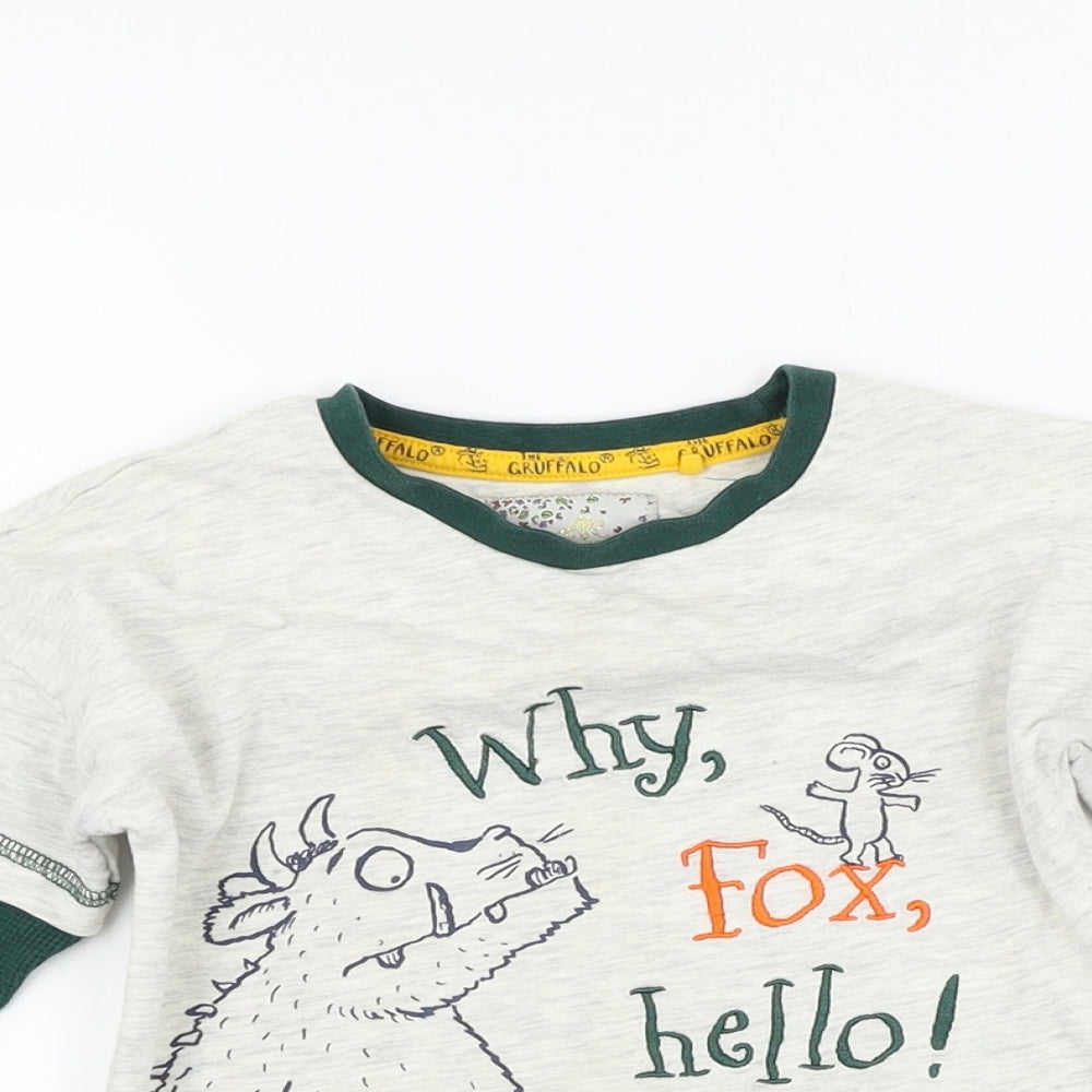 TU Boys Grey   Basic T-Shirt Size 3-4 Years  - The Gruffalo