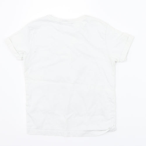 George Boys White   Basic T-Shirt Size 6-7 Years  - animals