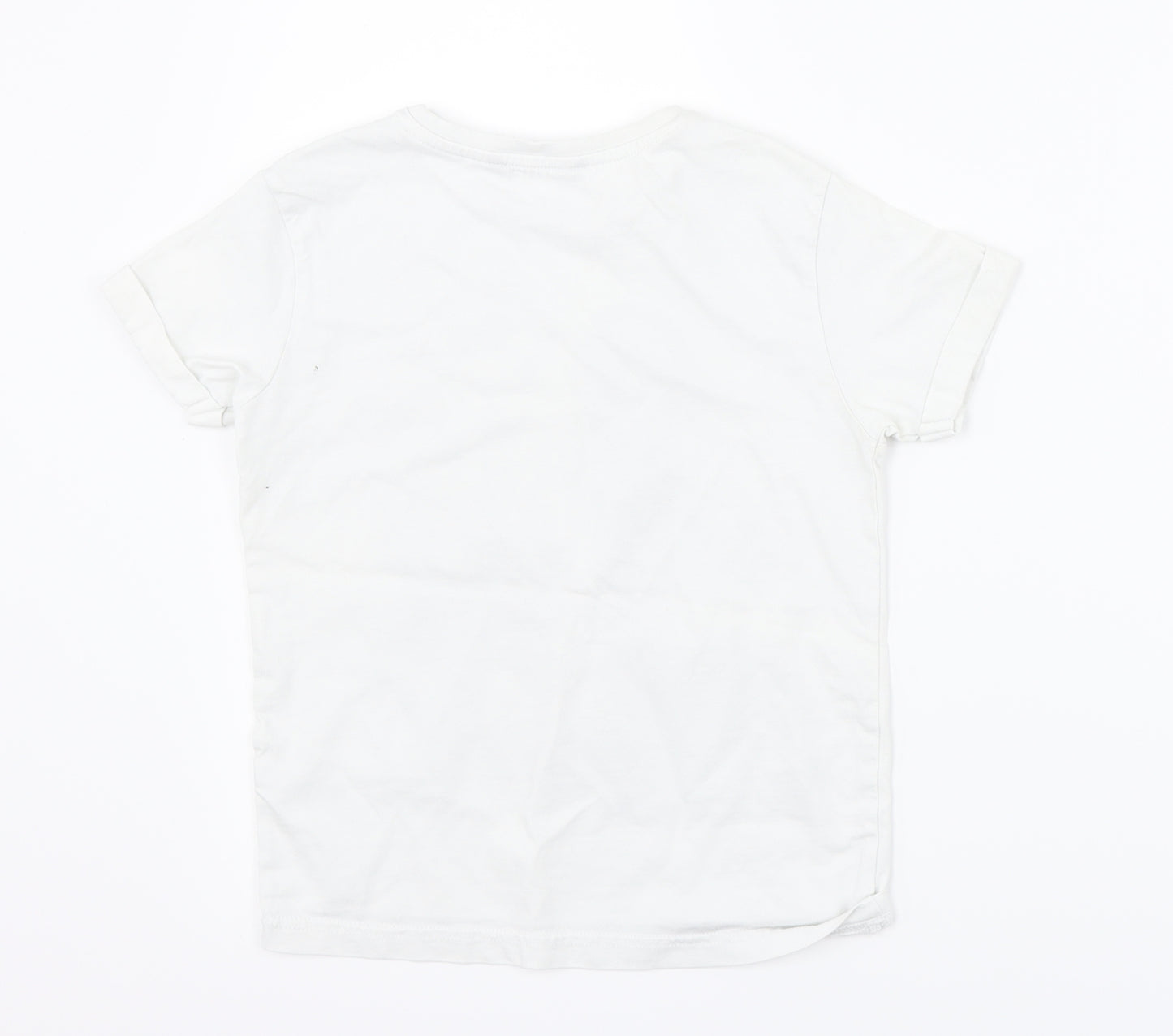 George Boys White   Basic T-Shirt Size 6-7 Years  - animals