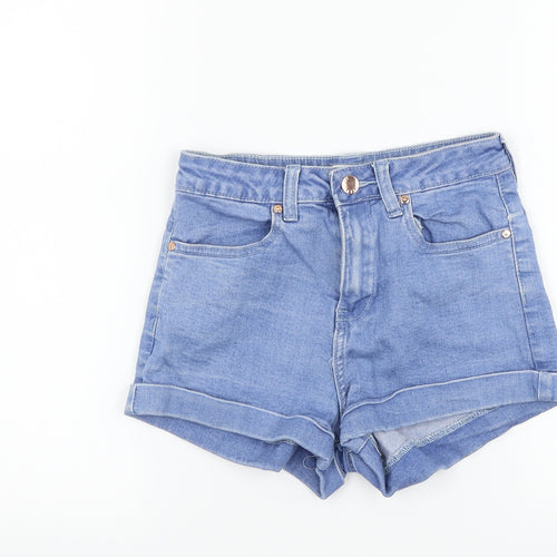 FOREVER 21 Womens Blue  Denim Hot Pants Shorts Size 24 in