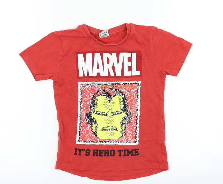 NEXT Boys Red Basic T-Shirt Size 4 Years - marvel iron man