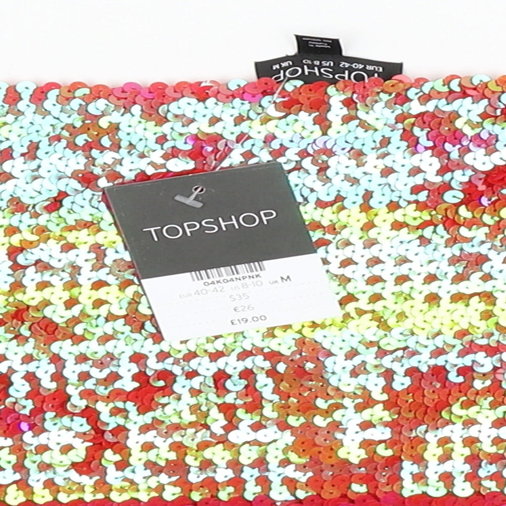 Topshop Womens Pink   Cropped T-Shirt Size M  - Boob Tube