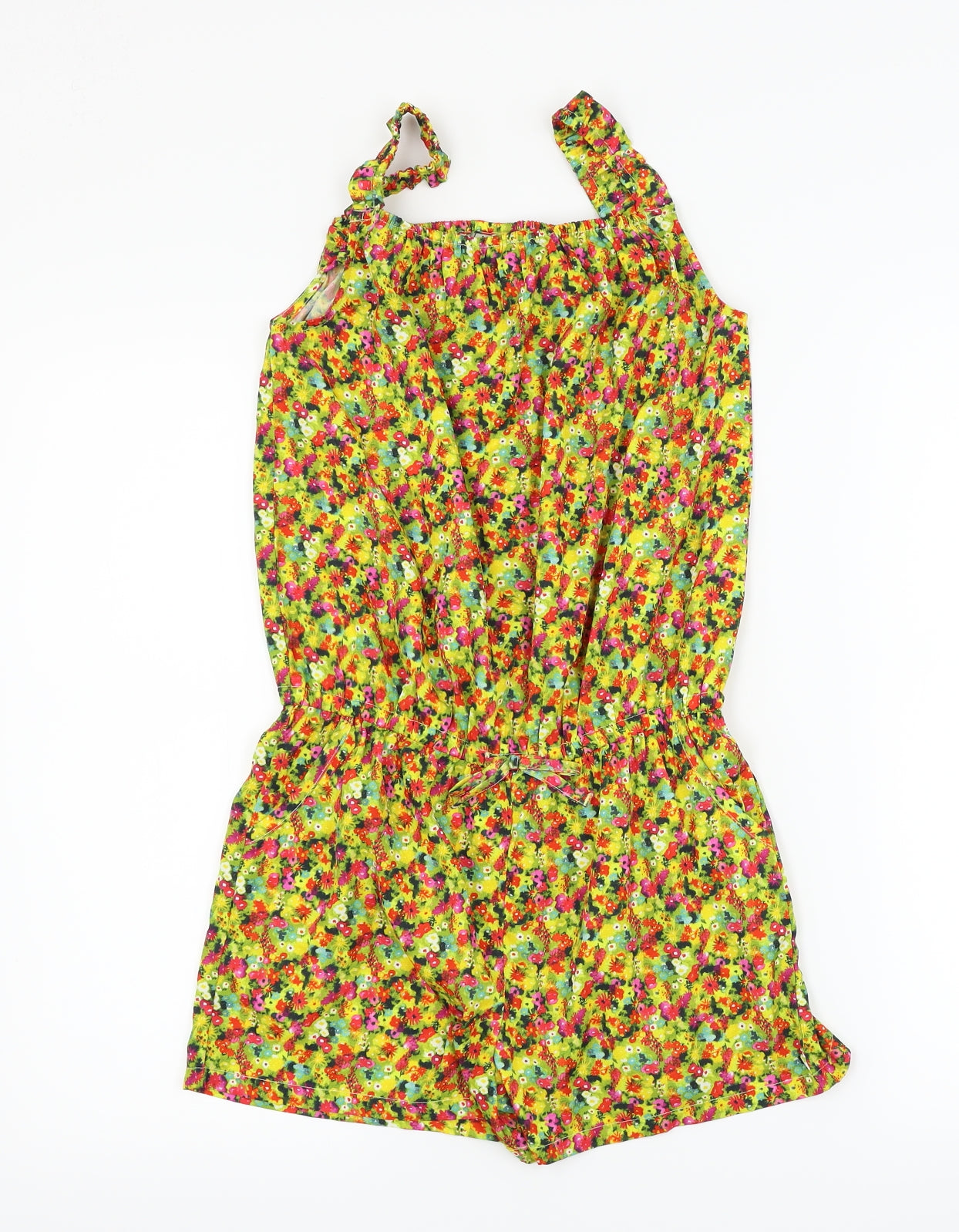 NEXT Girls Yellow Floral  Playsuit One-Piece Size 12 Years