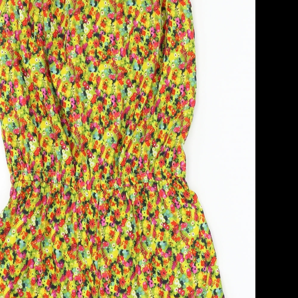 NEXT Girls Yellow Floral  Playsuit One-Piece Size 12 Years