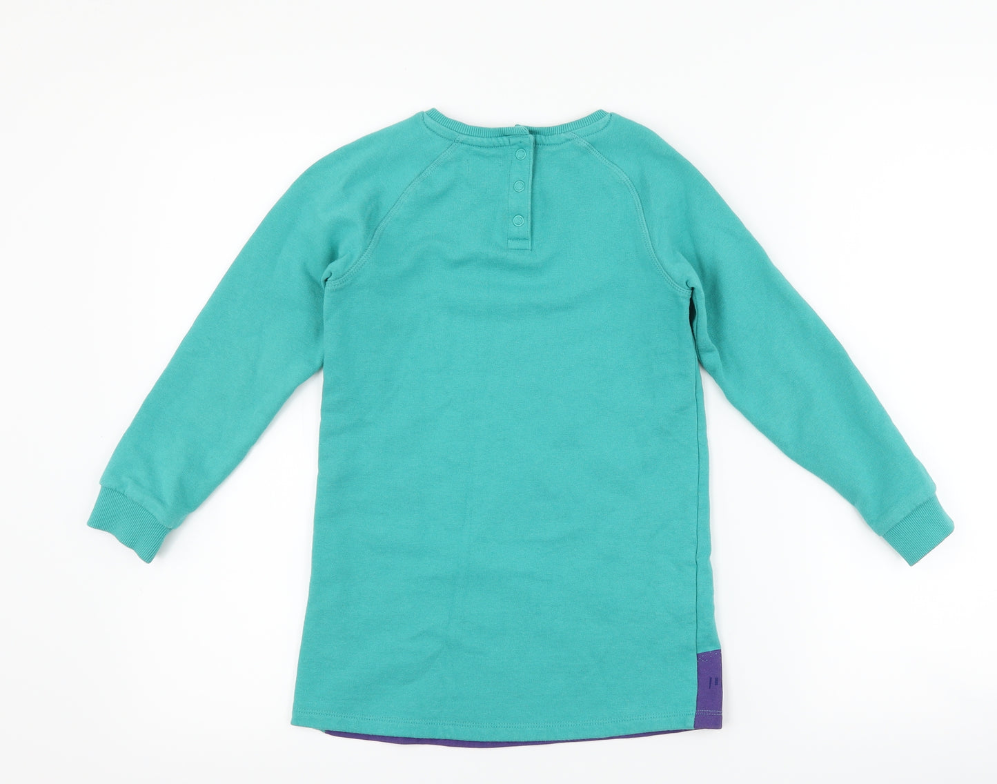 Marks and Spencer Girls Blue   Jumper Dress  Size 6-7 Years  - woodland