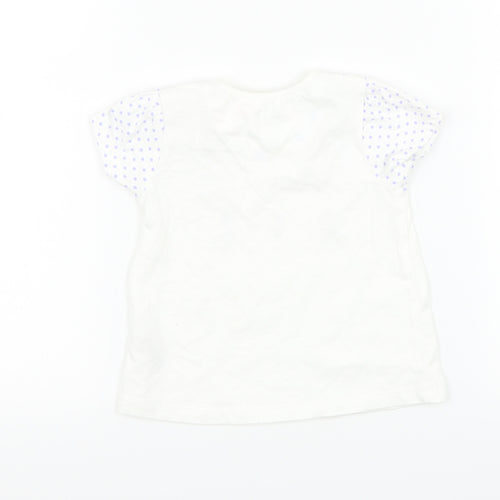 Nutmeg Girls White Polka Dot  Basic T-Shirt Size 6-9 Months  - rabbit