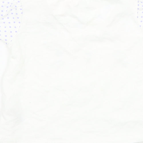 Nutmeg Girls White Polka Dot  Basic T-Shirt Size 6-9 Months  - rabbit