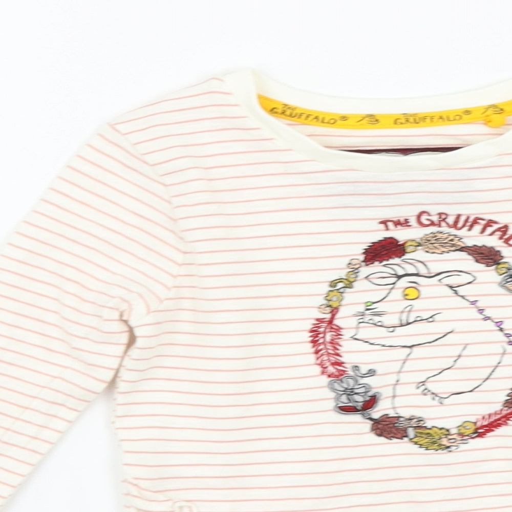 TU Girls Pink Striped  Basic T-Shirt Size 3-4 Years  - The Gruffalo