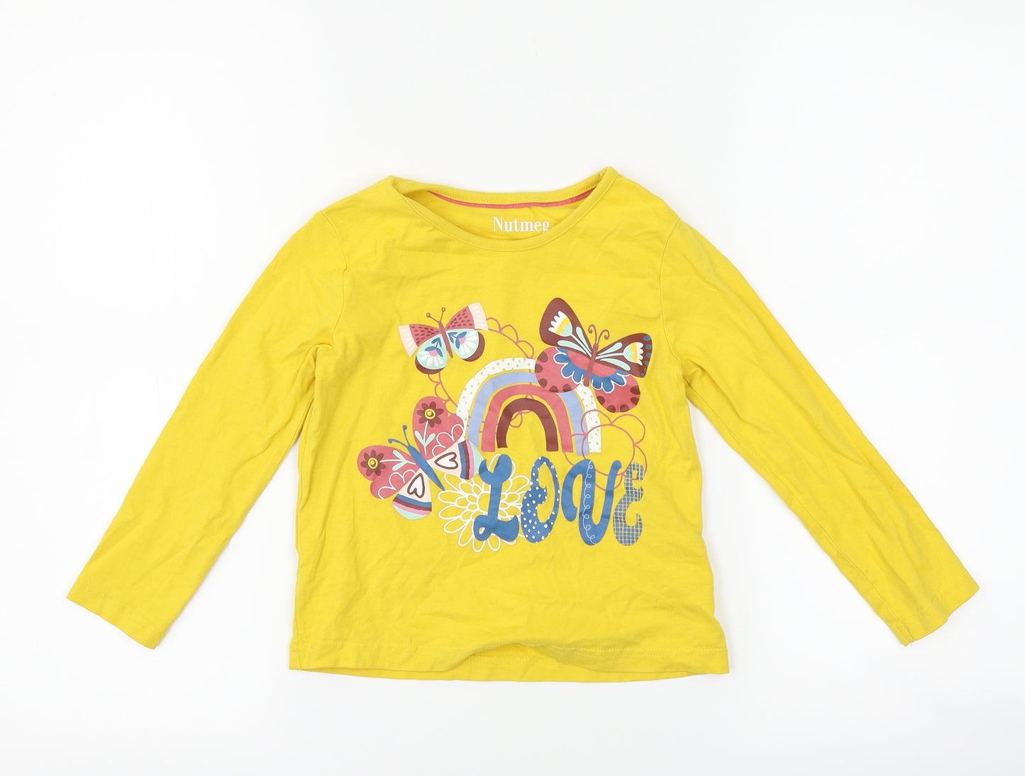 Nutmeg Girls Yellow   Basic T-Shirt Size 3-4 Years  - love