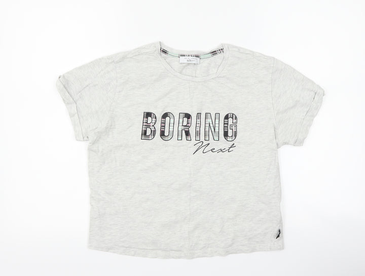 New Look Girls Grey   Top Pyjama Top Size L  - boring next
