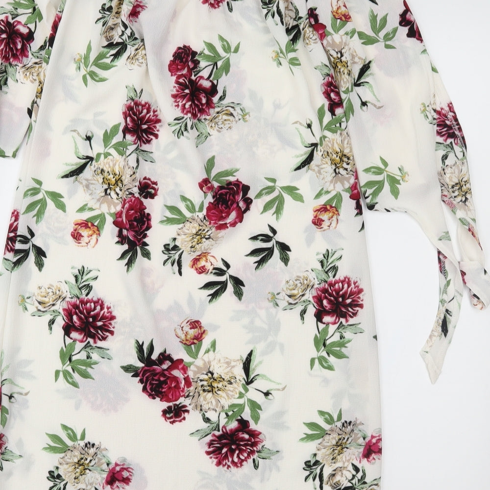 New Look Womens Ivory Floral  Shift  Size 6