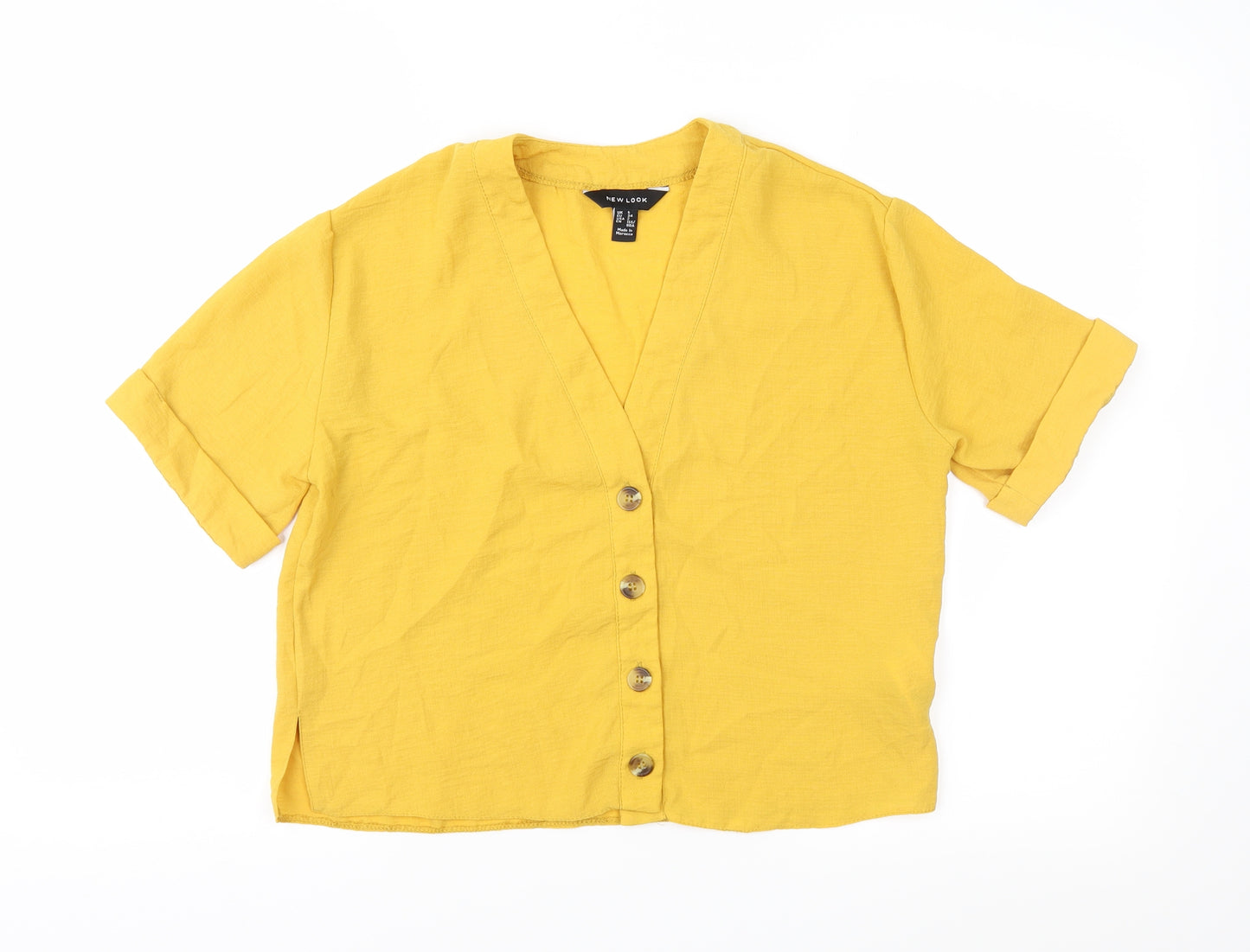 New Look Womens Yellow   Basic Blouse Size 6