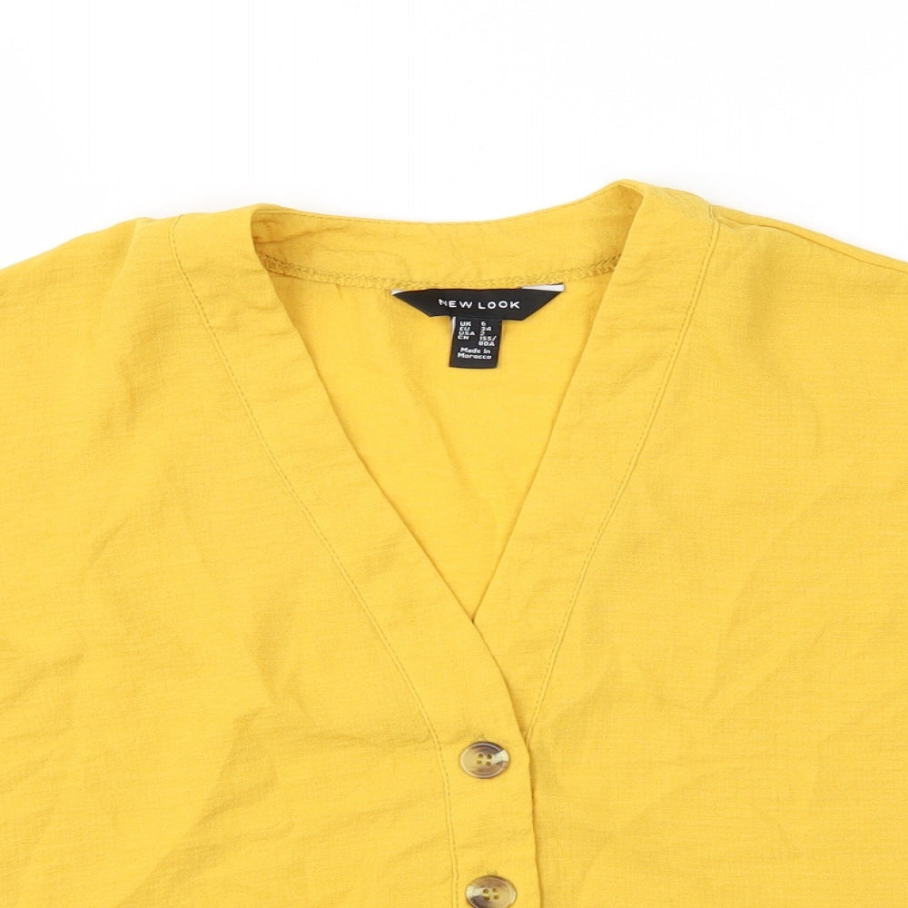 New Look Womens Yellow   Basic Blouse Size 6