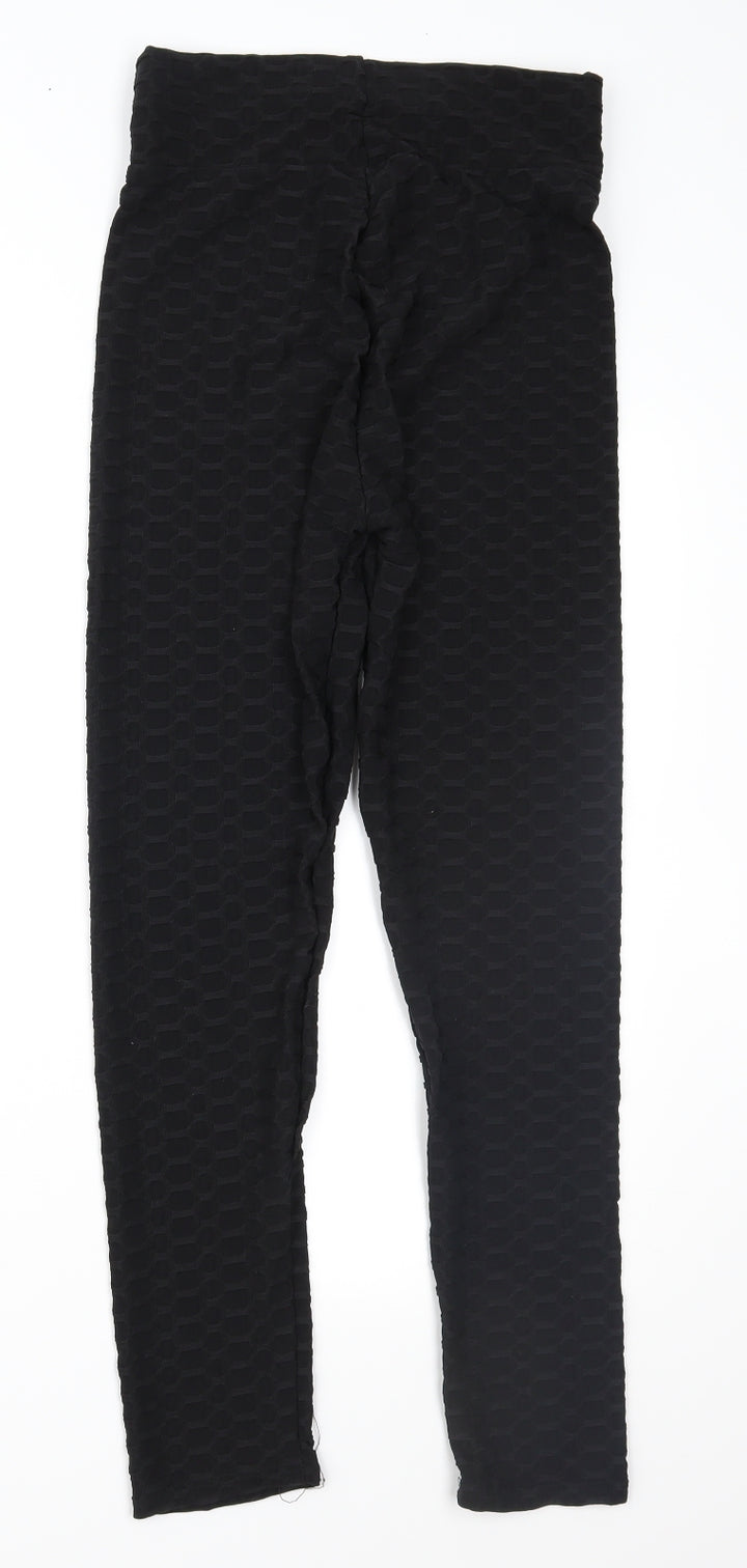 Preworn Womens Black Geometric  Carrot Leggings Size S L28 in