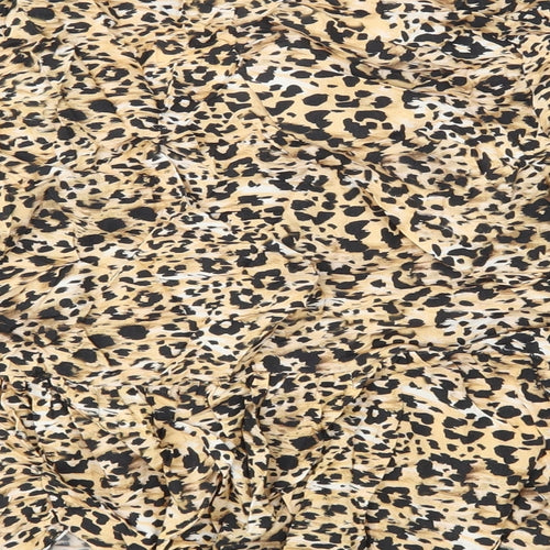 New Look Womens Brown Animal Print  Basic Blouse Size 8