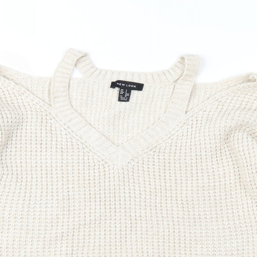 New Look Womens Beige  Knit Pullover Jumper Size S