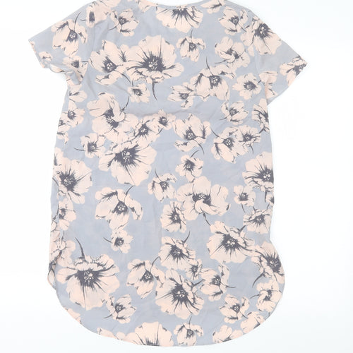 New Look Womens Grey Floral  Basic Blouse Size 6