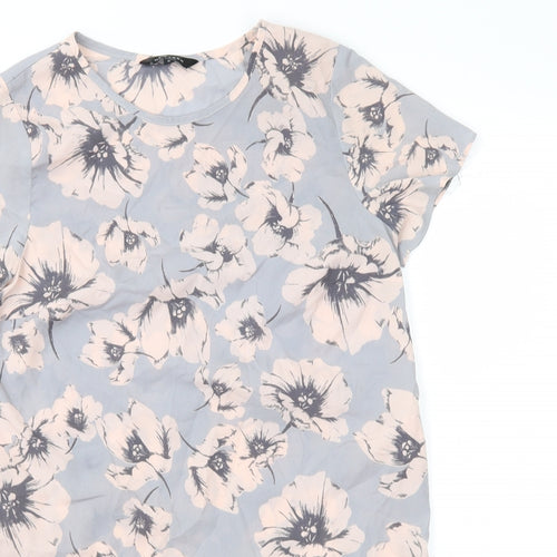 New Look Womens Grey Floral  Basic Blouse Size 6