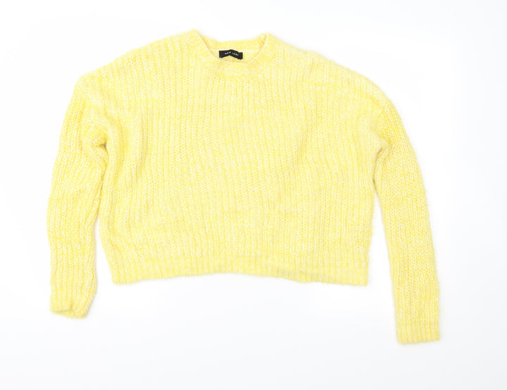 New Look Womens Yellow Knit Pullover Jumper Size S