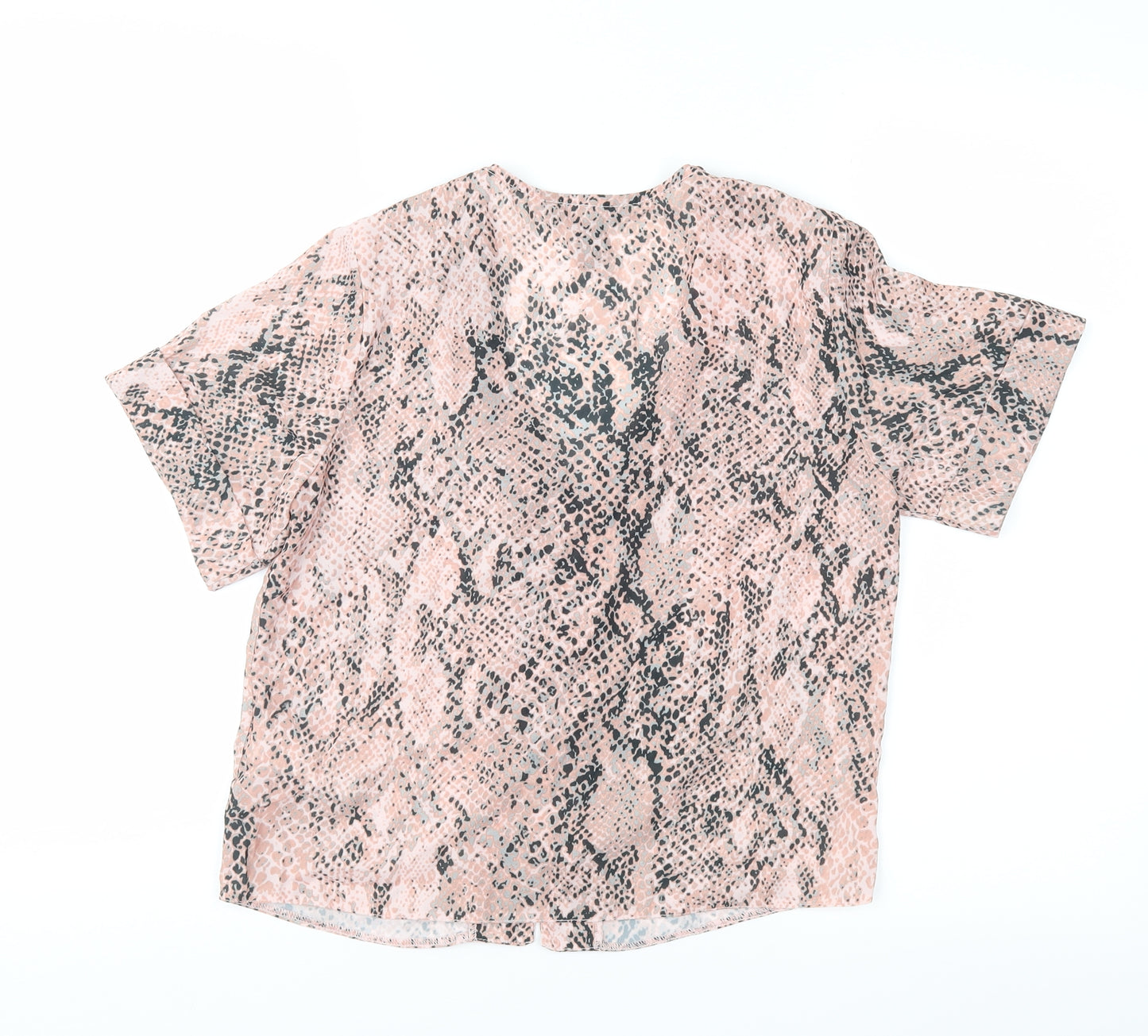 New Look Womens Pink Animal Print  Basic Blouse Size 6
