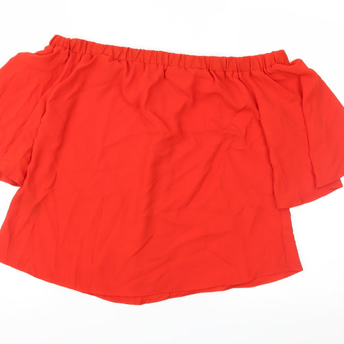 George Womens Red   Basic Blouse Size 8